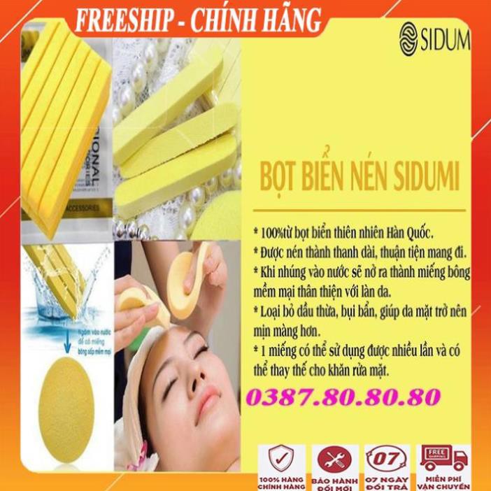 [FreeShip - HÀNG CHÍNH HÃNG] Sét 10 miếng mút bọt biển rửa mặt nén sidumi/Bông rửa mặt siêu sạch giúp tẩy tế bào chết