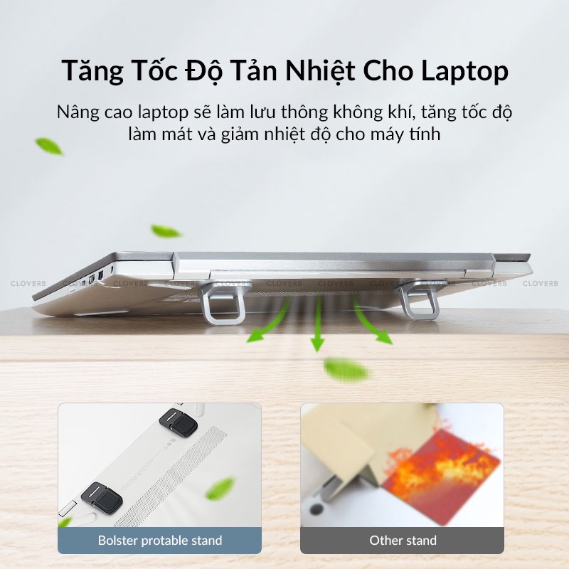 Đế Tản Nhiệt Laptop Nillkin Bolster Portable Stand, Chất Liệu Hợp Kim Kẽm, Có Thể Gập Lại, Dùng Cho Laptop 13 - 17 Inch