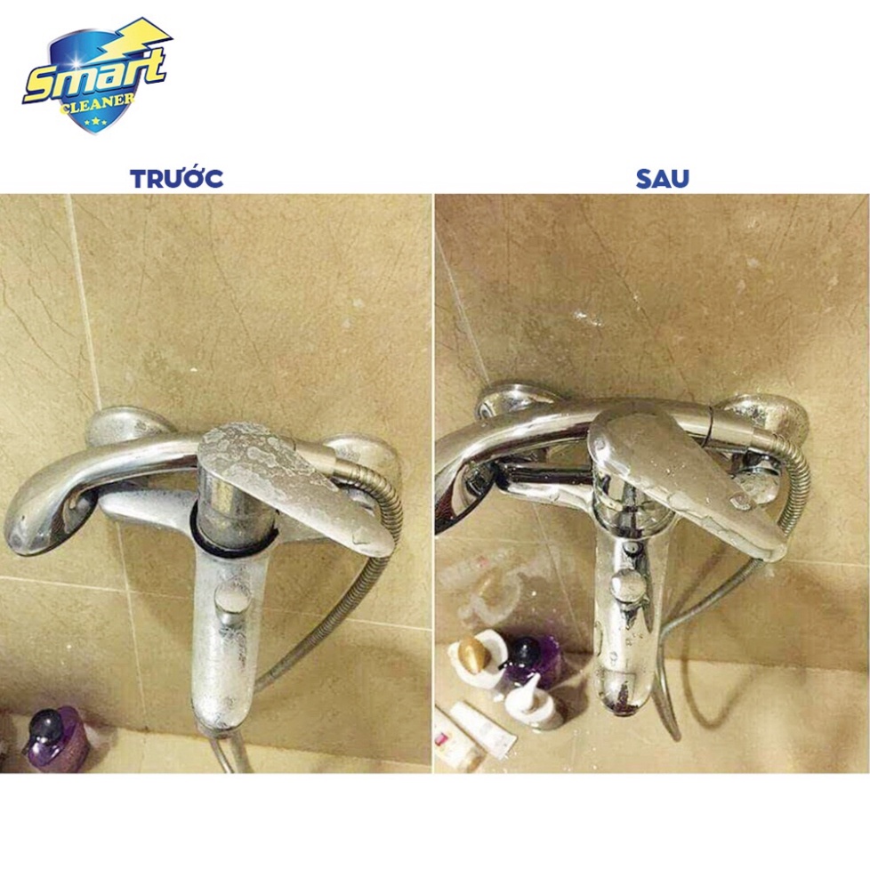 Nước tẩy rửa cặn canxi sen vòi nhà tắm SMART TC bồn chậu inox tường gạch làm sạch vết nước cứng 300/500ml