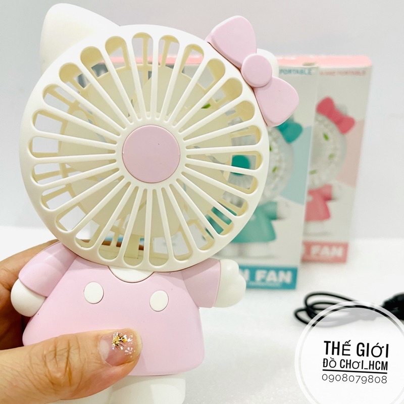 [ĐẸP- TIỆN LỢI] Quạt để bàn mini tích điện dùng cáp sạc.