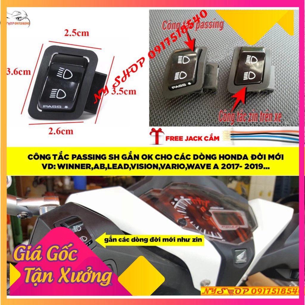 COMBO PHƯỢT THỦ CÔNG TẮC XI NHAN KẾT HỢP HAZARD + CTAC PASSING KÈM CHỚP ĐIỆN TỬ (Ảnh Sp thật)