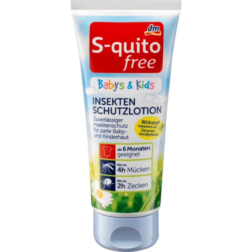 Kem chống muỗi S-quito free Insekten schutzlotion 100ml Nội Địa Đức (cho trẻ từ 6 tháng trở lên)