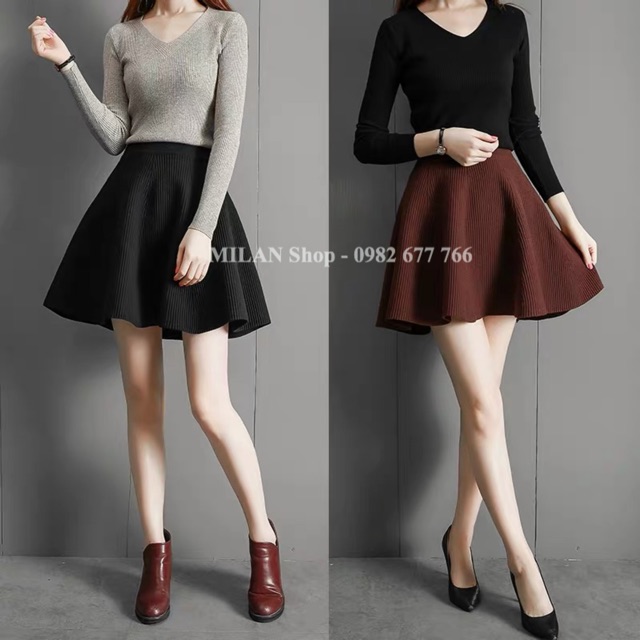 Chân váy len xoè ngắn trên gối các kiểu nhiều màu | BigBuy360 - bigbuy360.vn