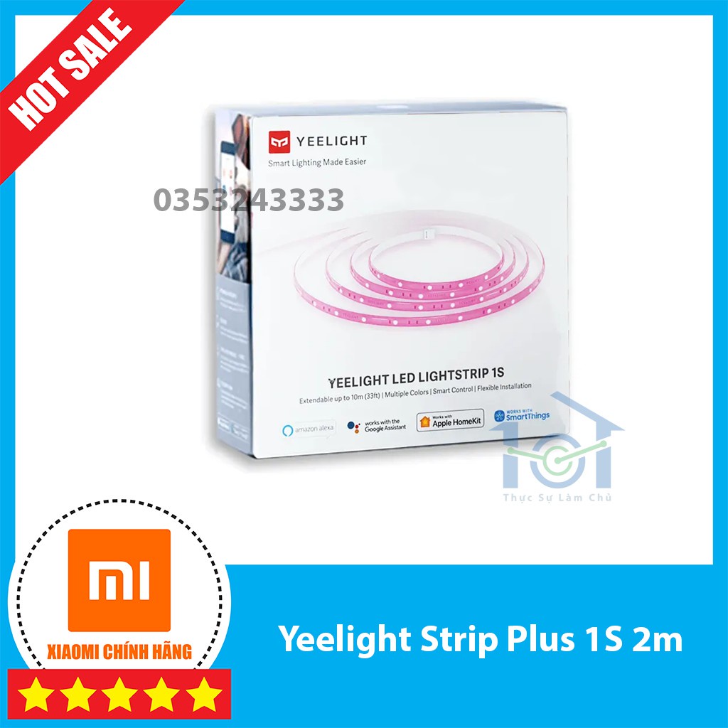 Đèn LED dây thông minh Xiaomi Yeelight Strip Pro /1S Kit 2m, Hỗ trợ Apple HomeKit, Google, Alexa, Mi Hom