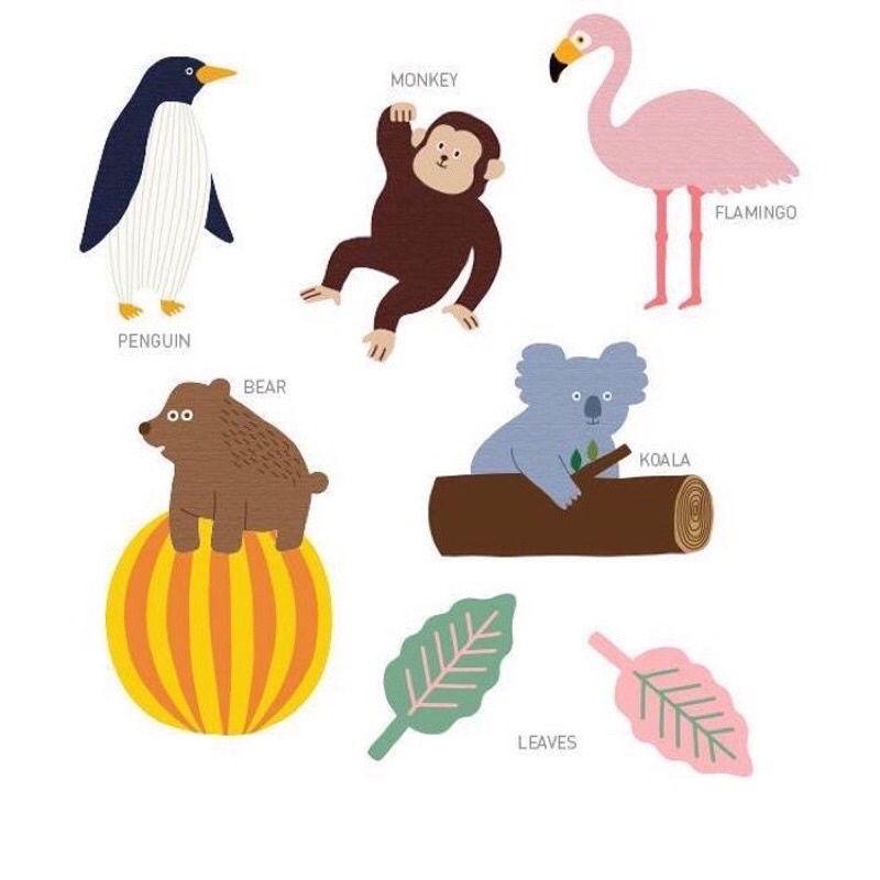 Dây treo trang trí sinh nhật hình động vật con thú trong sở thú