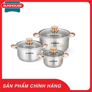 Bộ nồi inox 5 đáy SUNHOUSE SH781 - bộ nồi đun bếp từ