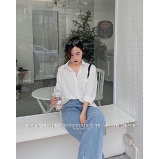 (Ảnh thật) Áo sơ mi voan/lụa trắng không nhăn oversize
