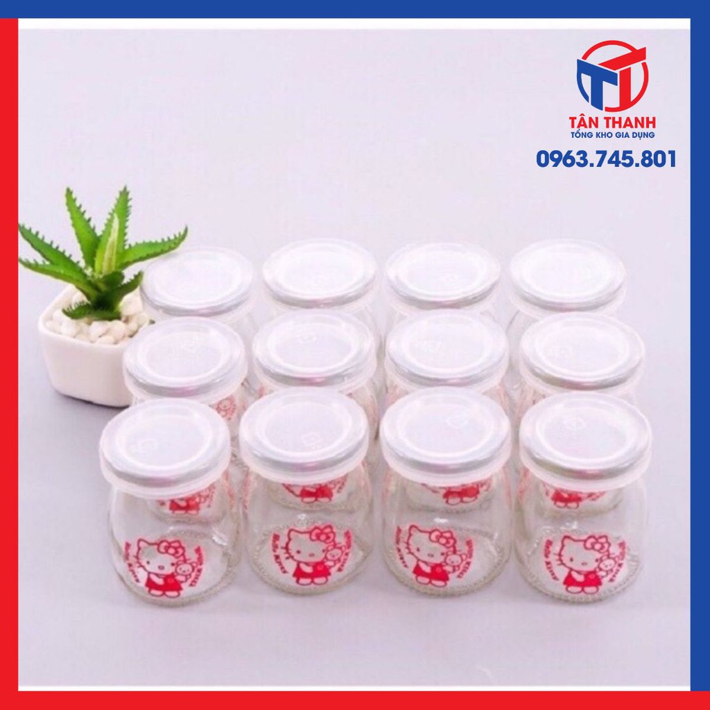 Combo 10 lọ thuỷ tinh đựng sữa chua caramen