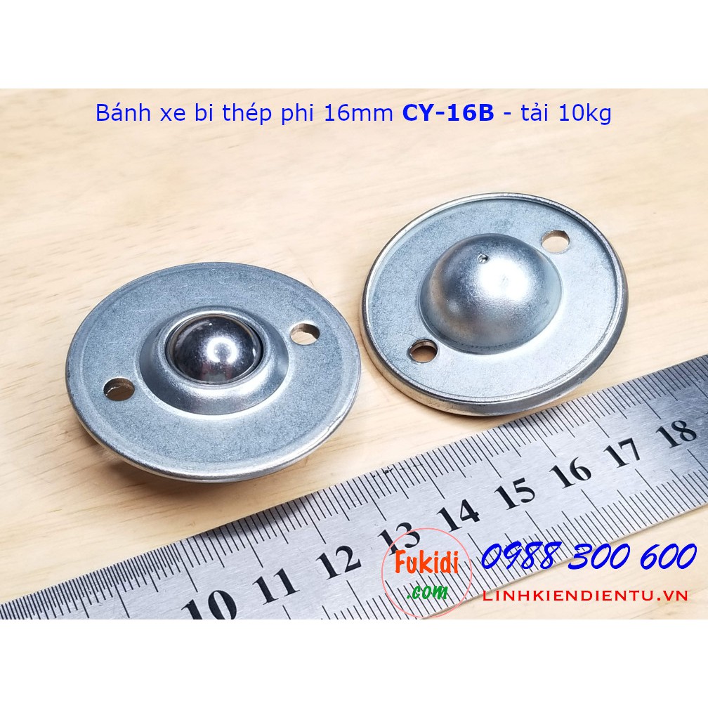 Bánh xe bi cầu inox 304, Ø16mm CY-16B tải trọng 15kg - CY16BI