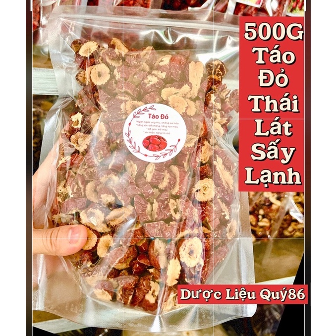 500G Táo đỏ thái lát sấy khô DÙNG TRONG TRÀ THẢO MỘC, LÀM GÀ TẦN, NẤU LẨU