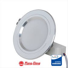 Đèn led âm trần 110/ 9w đổi màu viền vàng / viền bạc Rạng Đông