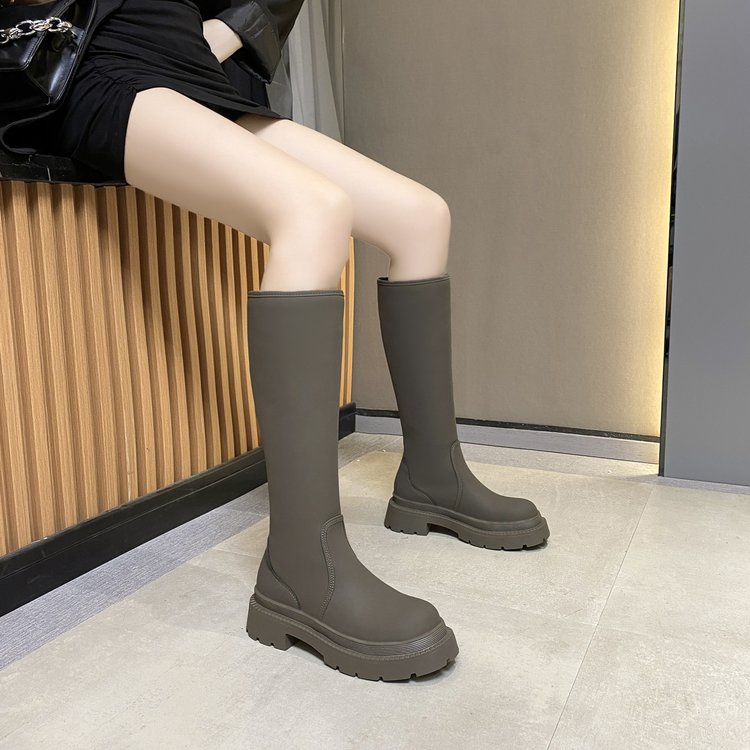 Giày bốt cao gót mũi tròn kiểu dáng hợp mốt thời trang thoải mái | BigBuy360 - bigbuy360.vn