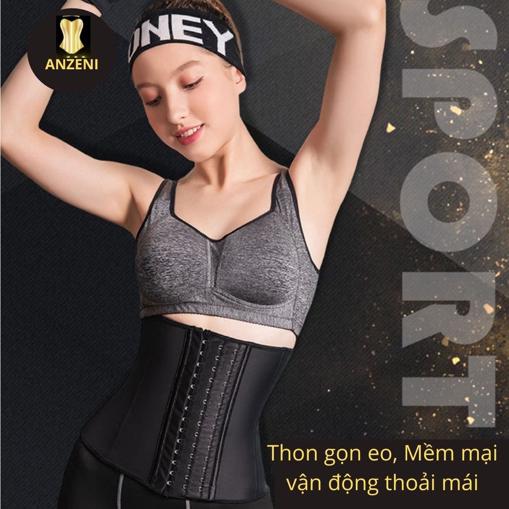 Đai nịt bụng latex 9 xương, gen nịt bụng sau sinh giảm mỡ, thon gọn eo, mềm mại (Tặng kèm thanh nối tăng size) _ Anzeni