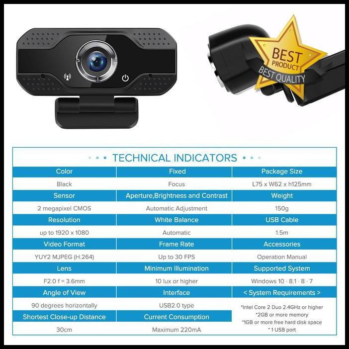 Webcam V8 Full Hd 1080P kèm micro chất lượng cao | BigBuy360 - bigbuy360.vn