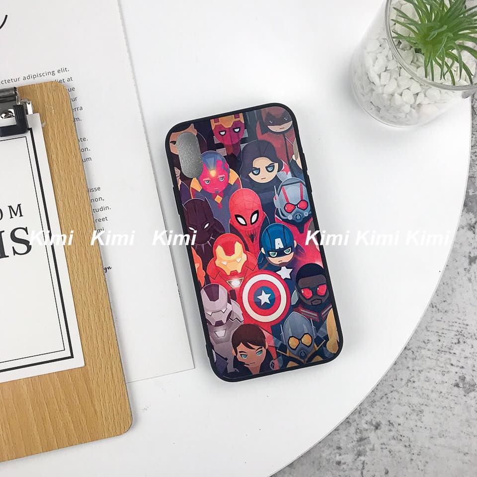 Ốp mặt kính alu siêu anh hùng MARVEL, DC dành cho dòng máy của Iphone, Samsung, Oppo, Xiaomi, Huawei,...