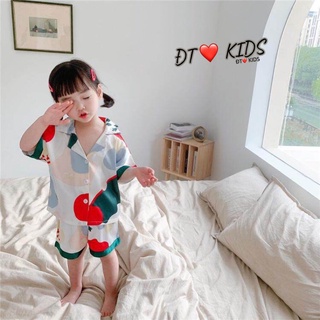 Pijama lụa ĐT bé gái