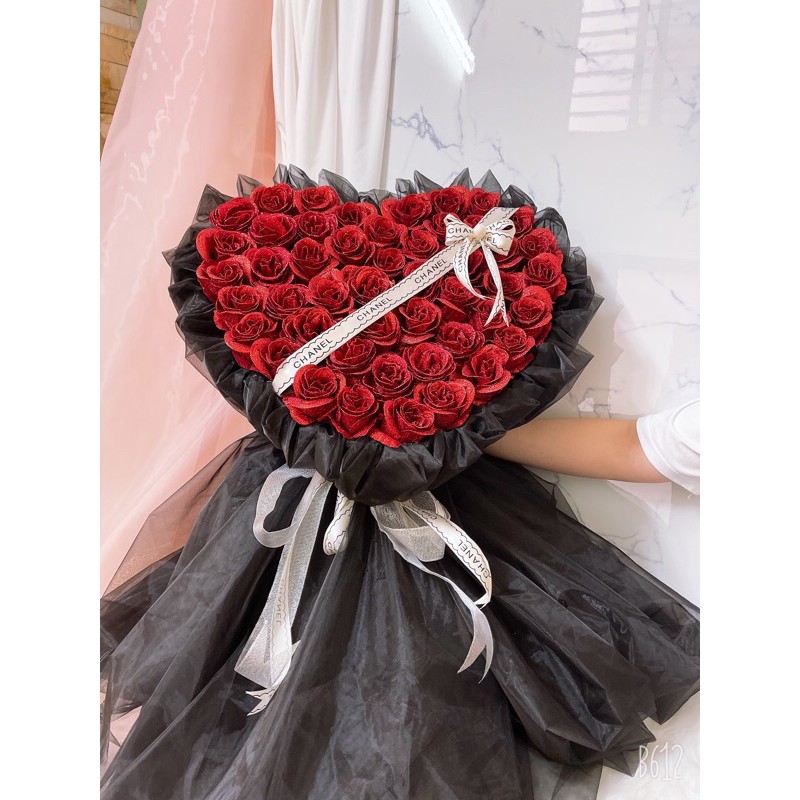 Bó hoa nhũ 50-100 bông phủ ren, hoa sinh nhật, hoa nhũ, hoa sáp