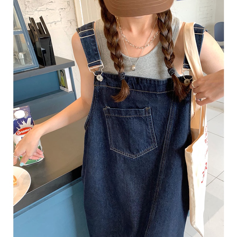 Đầm Yếm Denim Dáng Dài Rộng Thời Trang Cá Tính 48961