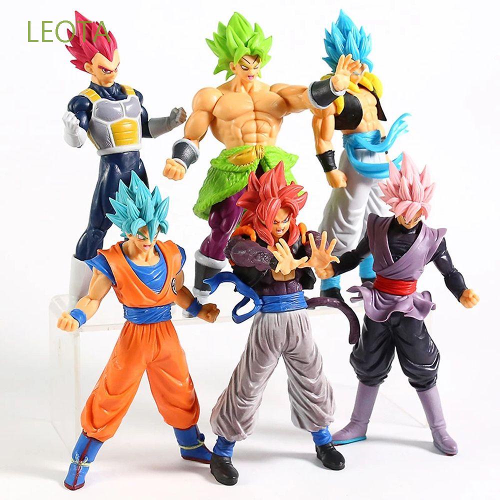 LEOTA Desktop Ornaments Dragon Ball Figures Anime Figure Son Goku Figures Super Saiya Figures Collection Model PVC Figure Brinquedo Toy 6pcs/set Monkey King Goku Jiren DBZ Model