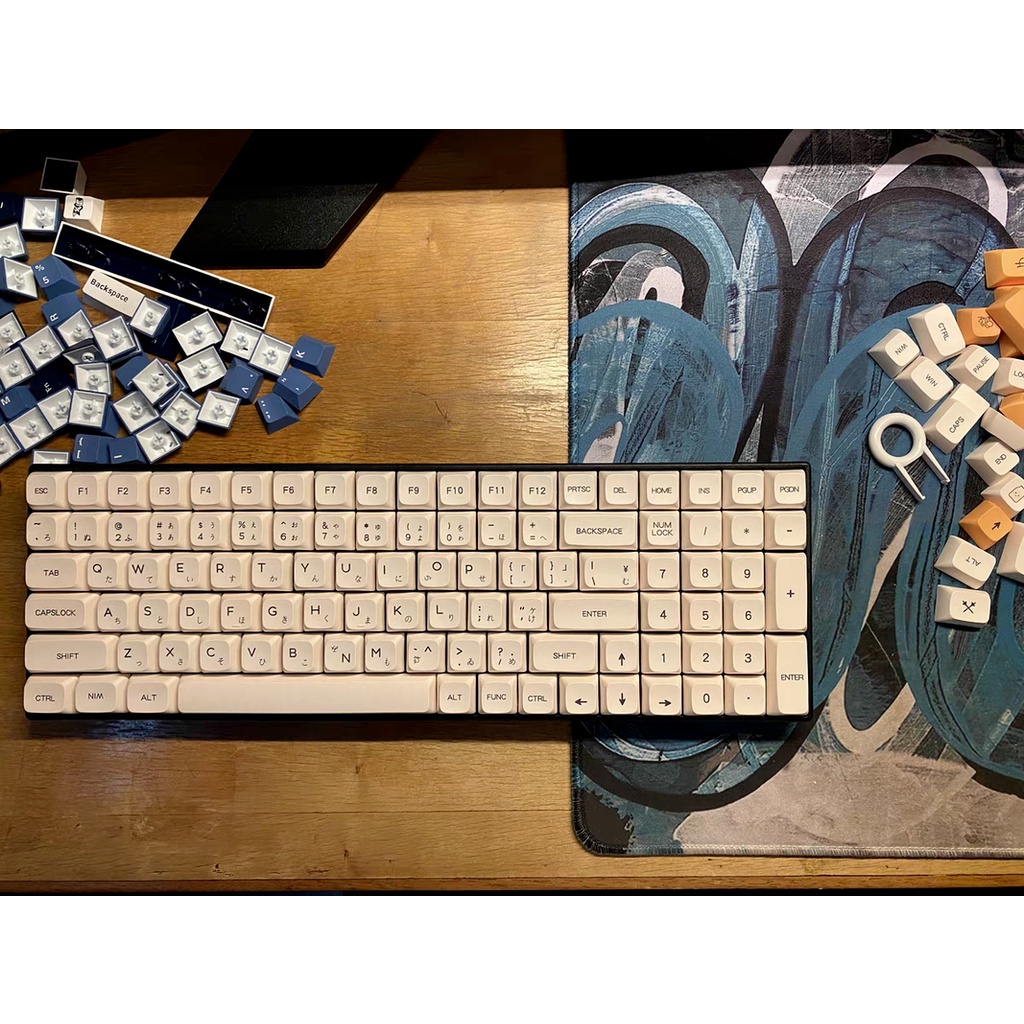 Keycap màu trắng tối giản XDA Profile Nhật Bản keycap PBT Dye thăng hoa bàn phím cơ Keycaps