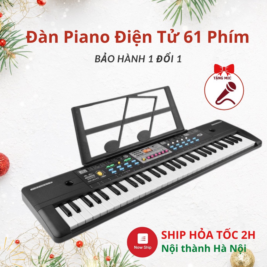 Đàn Organ Đàn Piano cho bé 61 phím Keyboard tặng kèm míc cho người mới chơi