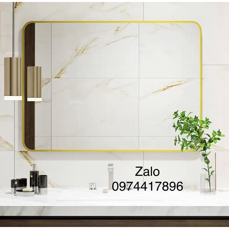Luxury Gương viền thép tĩnh điện chữ nhật 50x70. | BigBuy360 - bigbuy360.vn