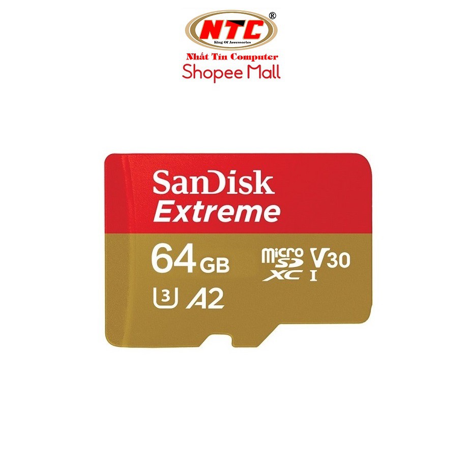 Thẻ Nhớ MicroSDXC SanDisk Extreme 64GB V30 U3 4K A2 R160MB/s W60MB/s - No Adapter (Vàng)