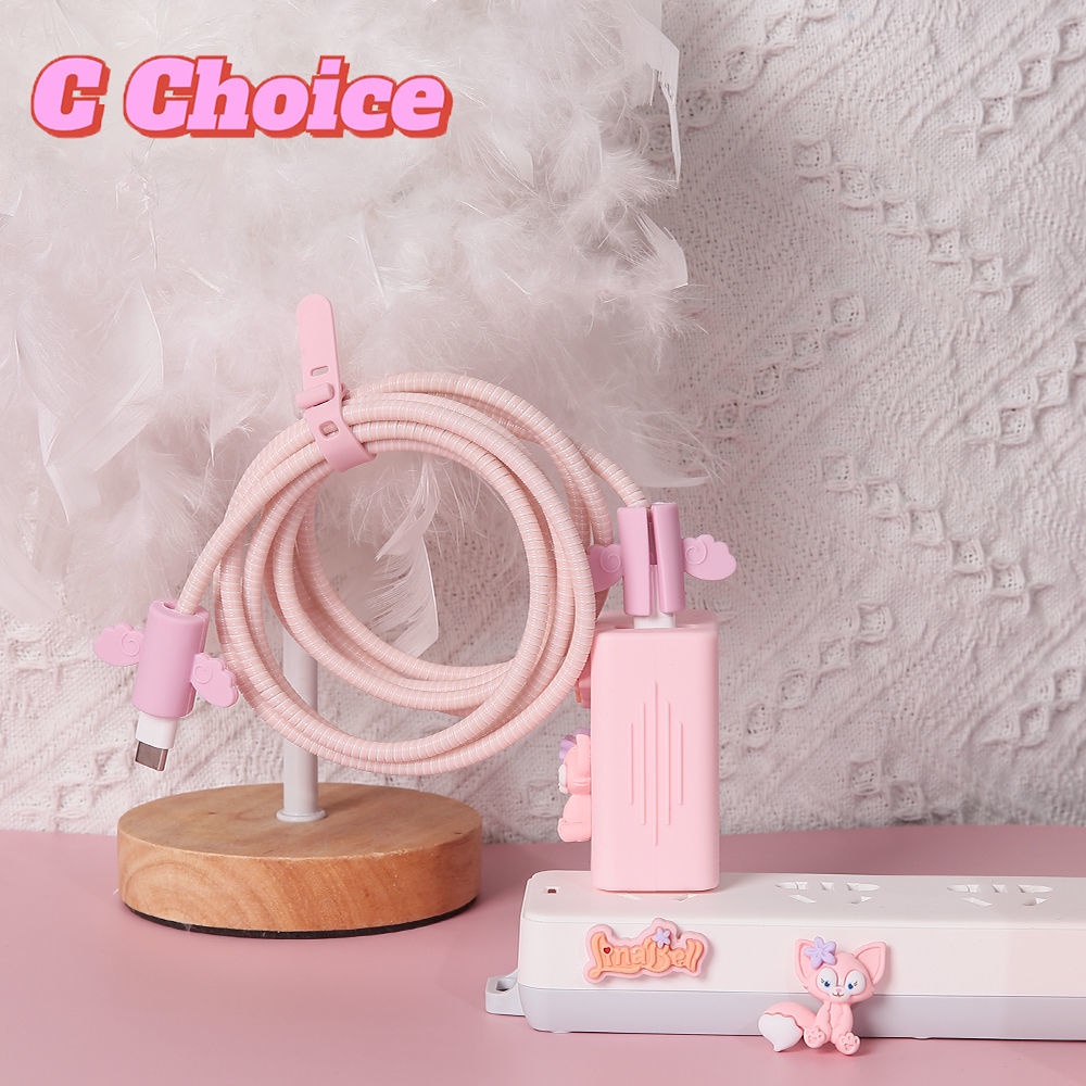 Vỏ Bọc Bảo Vệ Hộp Sạc Tai Nghe Huawei laptop charger 65w Cổng type c Màu Hồng Dễ Thương