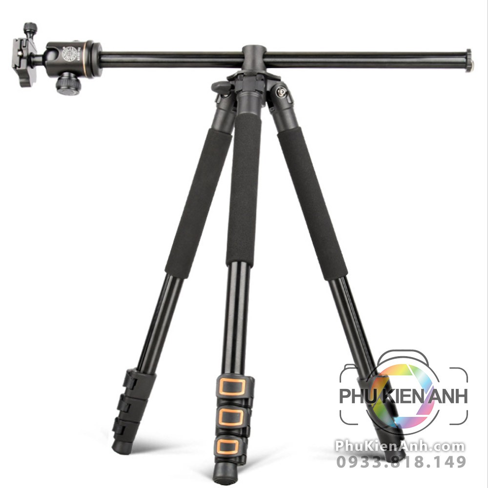 Tripod Beike Q298H có trục trượt ngang 55cm để chụp sản phẩm, quay phim đa dụng