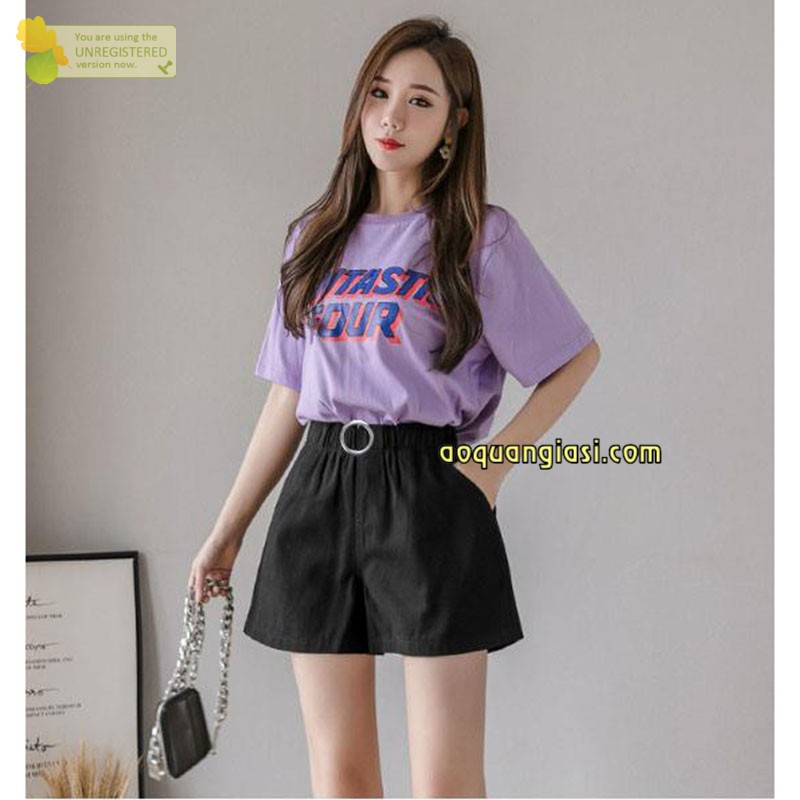 Quần short kaki nữ kaki lưng thun 1 khoen tròn 2 màu đen, trắng size S,M MT884, MT1042, MT984, MT986, MT976, mt752