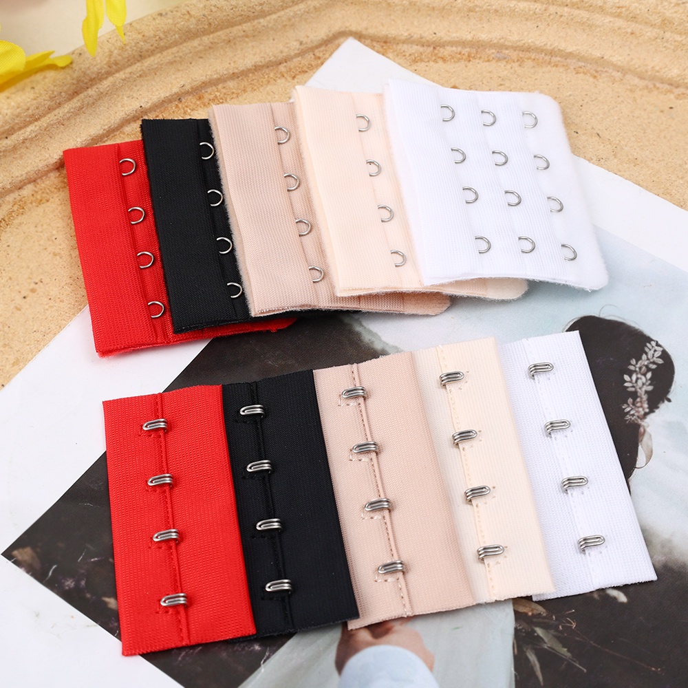 Dây Đai Mở Rộng Áo Ngực 3 Hàng 4 Khóa Co Giãn Chất Lượng Cao Có Thể Điều Chỉnh Màu Sắc Cho Nữ