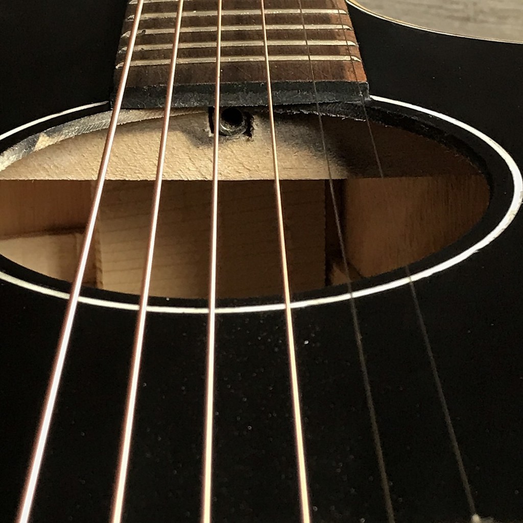 Đàn Guitar Woim Acoustic Dây Sắt Dáng Khuyết Màu Đen Nhám Size 40 Inch Có Ty Chỉnh Cần