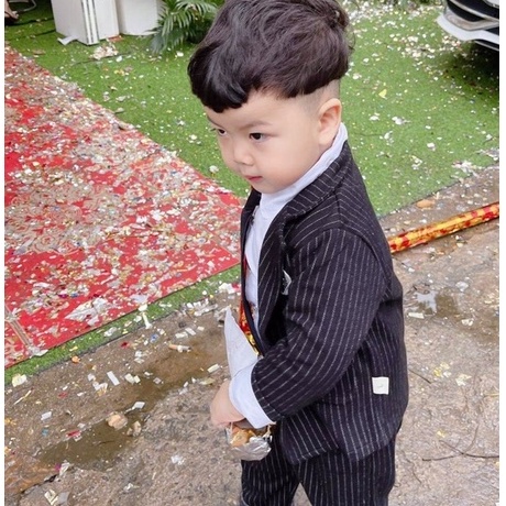 Bộ vest bé trai với áo sơmi trắng cho bé 8-20kg