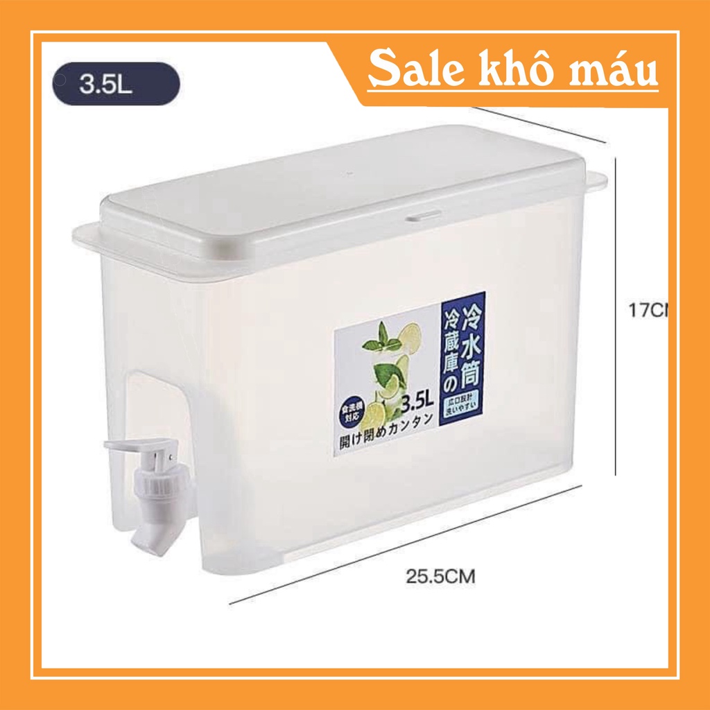 [Freeship] Bình đựng nước có vòi 3,5l-BÌNH  ĐỰNG NƯỚC PHA TRÀ,NƯỚC TRÁI CÂY ĐỂ TỦ LẠNH CÓ VÒI 3,5l