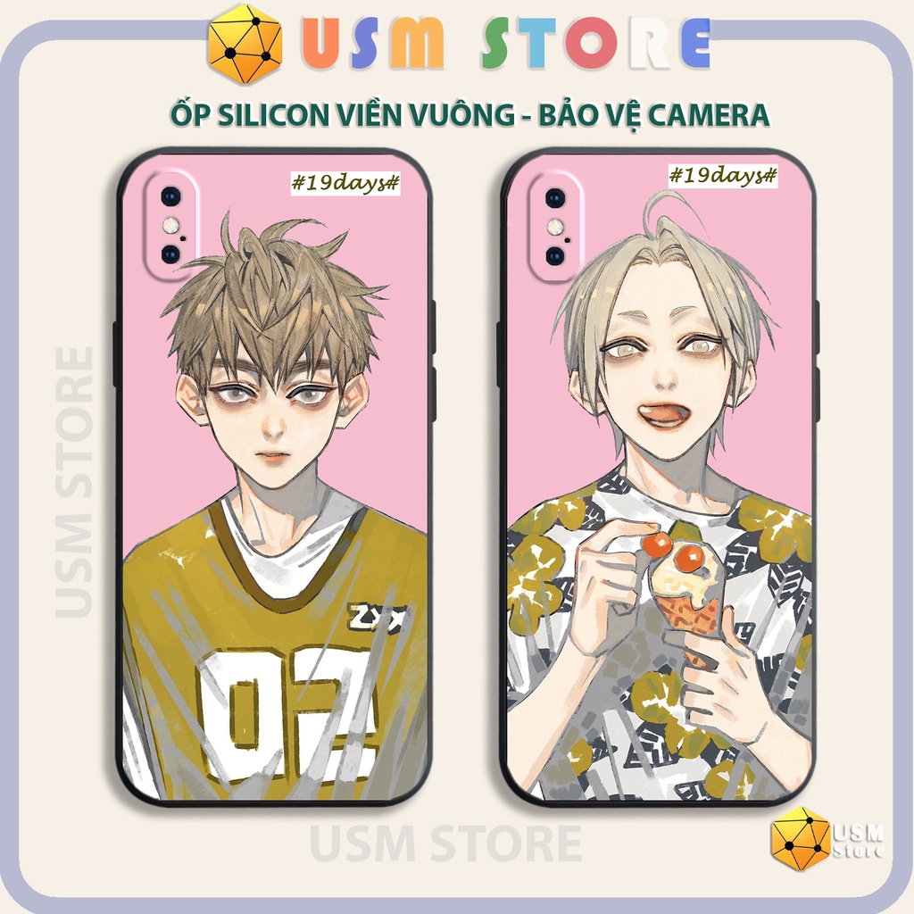 Ốp điện thoại iphone 6/6s/6plus/7/7plus/8/8plus/X/XS/XSmax/XR viền vuông có cạnh bảo vệ camera, hình nhân vật 19 Days