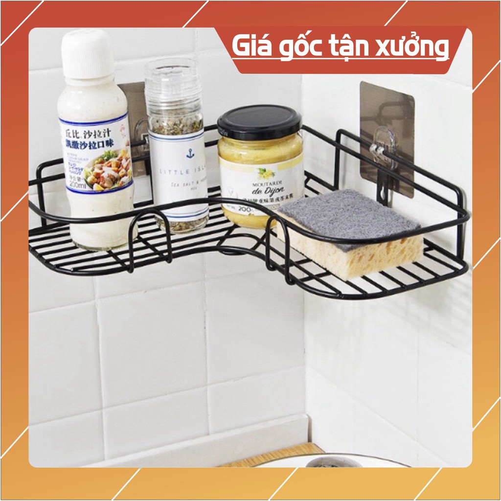 Sẵn hàng Kệ Góc Dán Tường siêu chắc Sơn tĩnh điện (kèm 2 miếng dán)