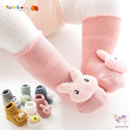 Tất Chân Cotton Chống Trượt Họa Tiết Hoạt Hình Xinh Xắn Cho Bé