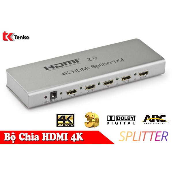 Bộ Chia HDMI 4 Cổng Hỗ Trợ 4k TEXMAX TM-4k4