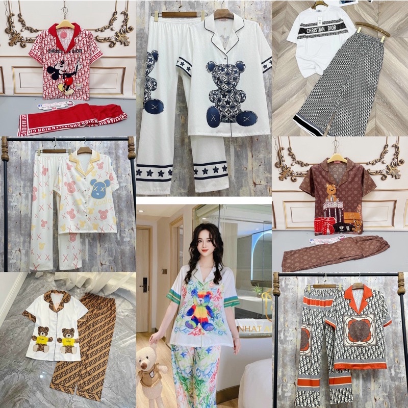 (MẪU MỚI) Bộ Lụa Latin Thiết Kế tay cộc💋Pizama Mặc Nhà Cao Cấp, Hotrend, Sang Trọng siêu mát mịn