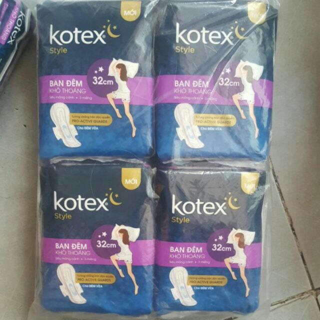 Kotex ban đêm  băng vệ sinh có cánh 32cm