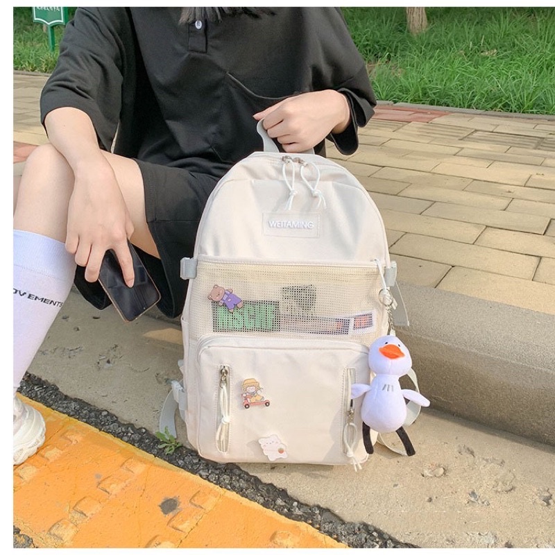 Balo ulzzang Hàn Quốc cá tính Yhaobag Kèm stick và móc vịt cute
