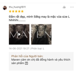MAVEN - Váy đen đính đá Vivian