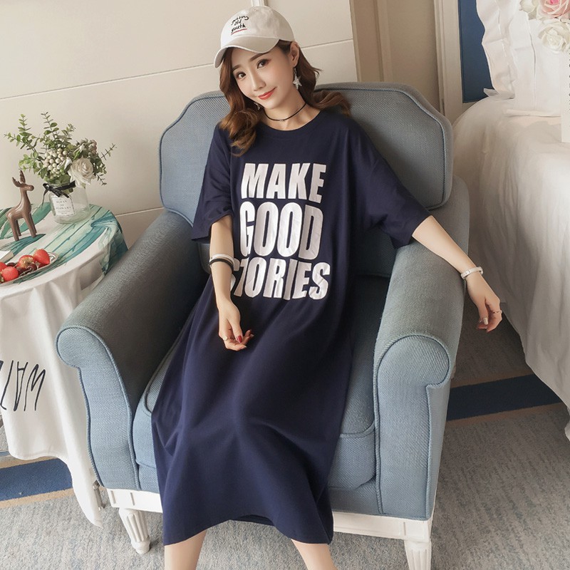 Sẵn - Váy phông dài dáng rộng in chữ MGS có kèm ảnh thật | BigBuy360 - bigbuy360.vn
