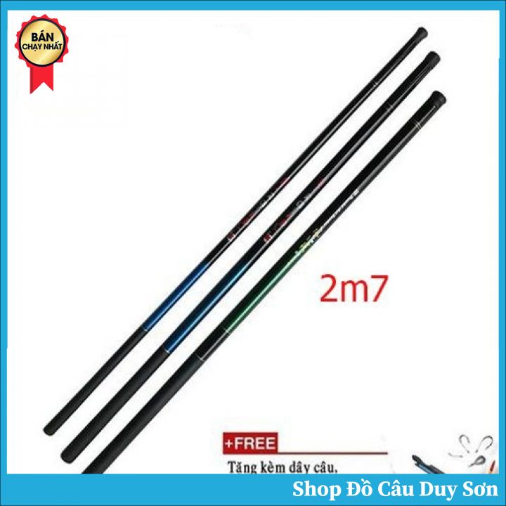 Cần Câu Tay, Cần Câu Đơn 2m7 Tặng Kèm 2 Bộ Phao Chì Lưỡi, Cước Dây - Cần Câu Đơn 2m7