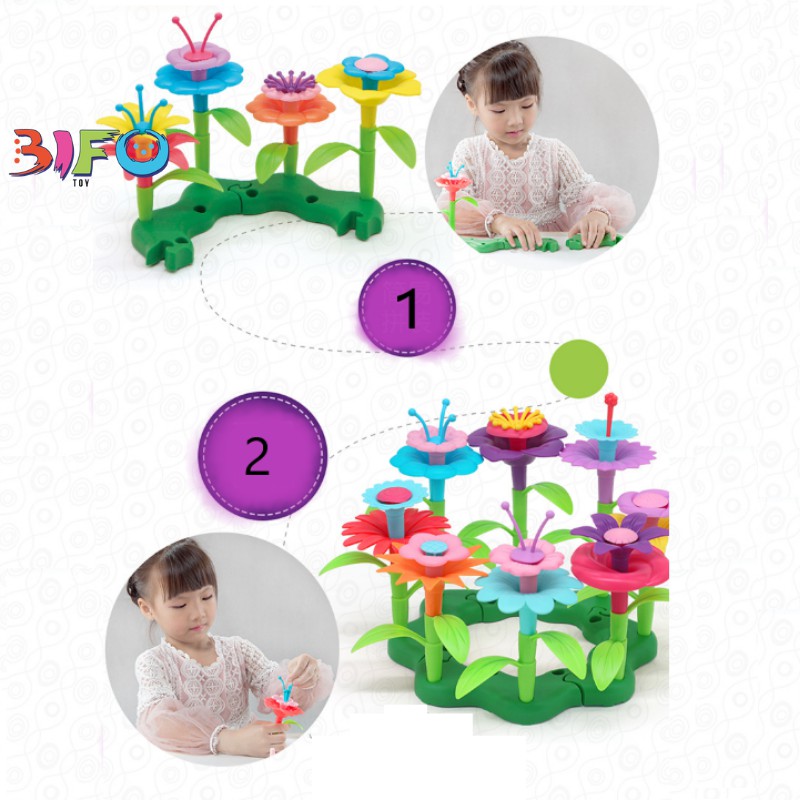 Đồ chơi giáo cụ Montessori ghép hình hoa giúp bé phát triển tư duy màu sắc thông minh