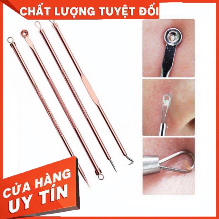 HH Bộ 4 Cây Nặn Mụn Trứng Cá Mụn Đầu Đen Chuyên Dụng