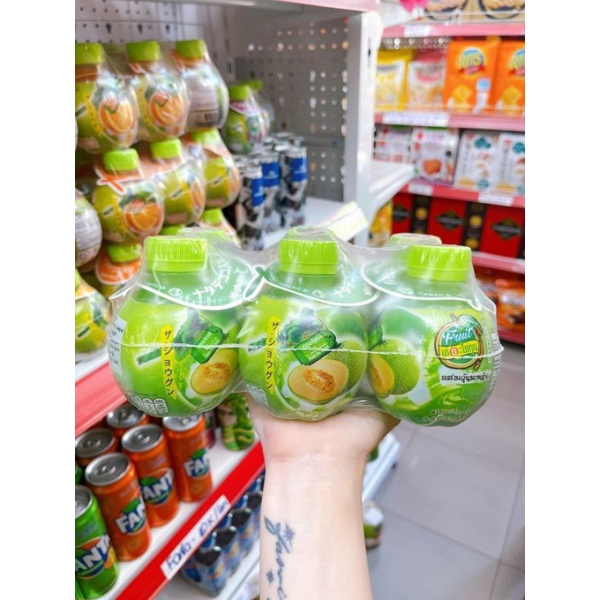 🍇🍎🍋Nước ép trái cây có thạch High VitC #Thái_Lan chai tròn dễ thương 220ml. ( NHO- CAM- VẢI- DÂU)