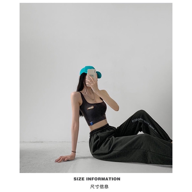 áo ba lỗ thể thao khoe rốn phong cách hot girl âu mĩ cá tính