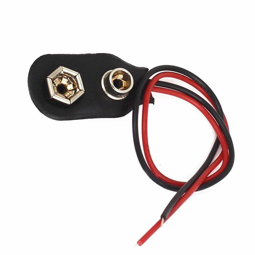 Bộ 10 Dây Cáp Nối Pin 9V Dài 10CM Màu Đen