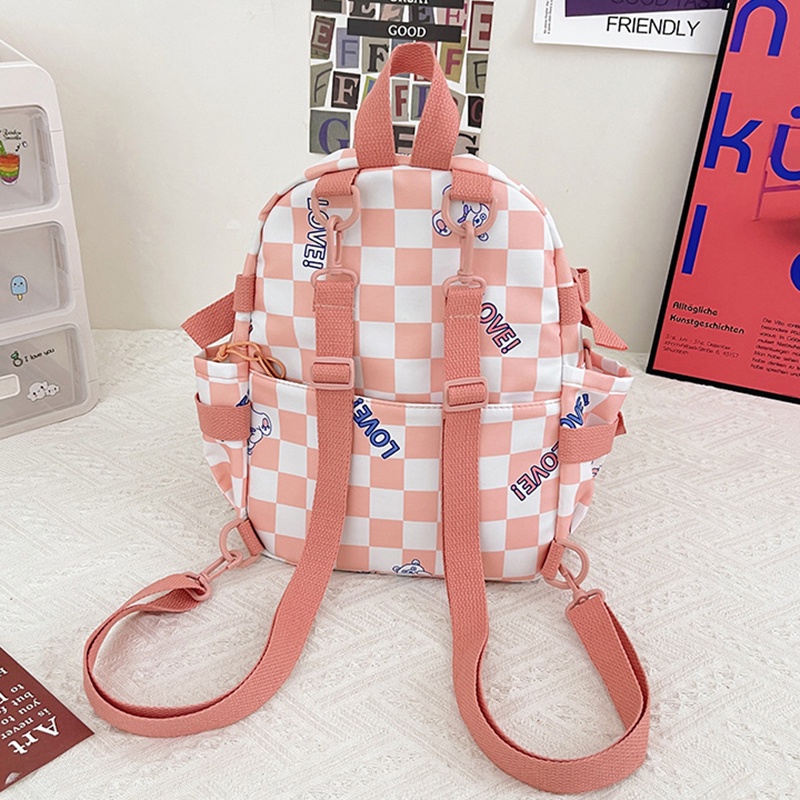 Balo IELGY in họa tiết caro dễ thương phong cách hàn quốc cho nữ